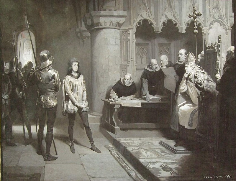 Sainte Jeanne d'Arc r�sistant aux professeurs d'universit� qui veulent la faire taire.