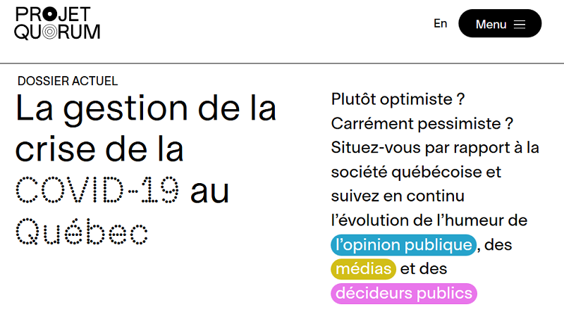 Page d'accueil de projetquorum.com.