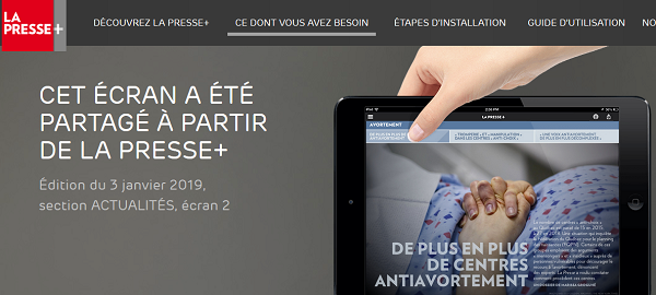 Clich� d'�cran de La Presse.