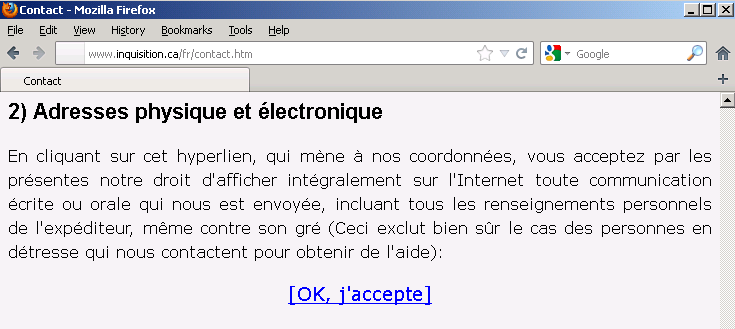 Avertissement de publication d'informations personnelles