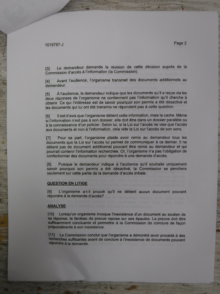 D�cision de la CAI; page 2.
