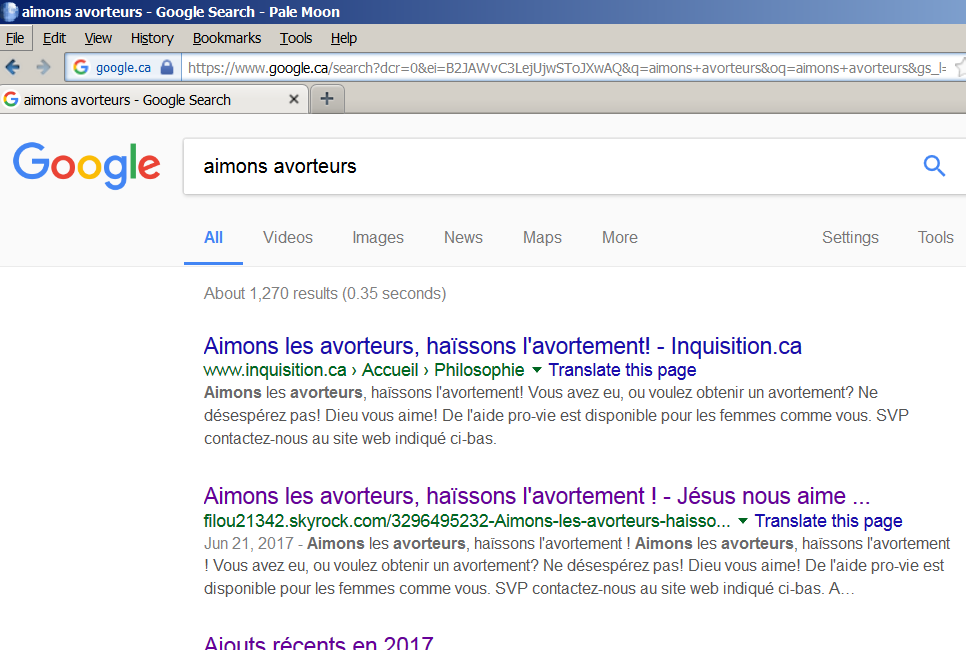 Aimons avorteurs dans Google, 2017-d�c-24.