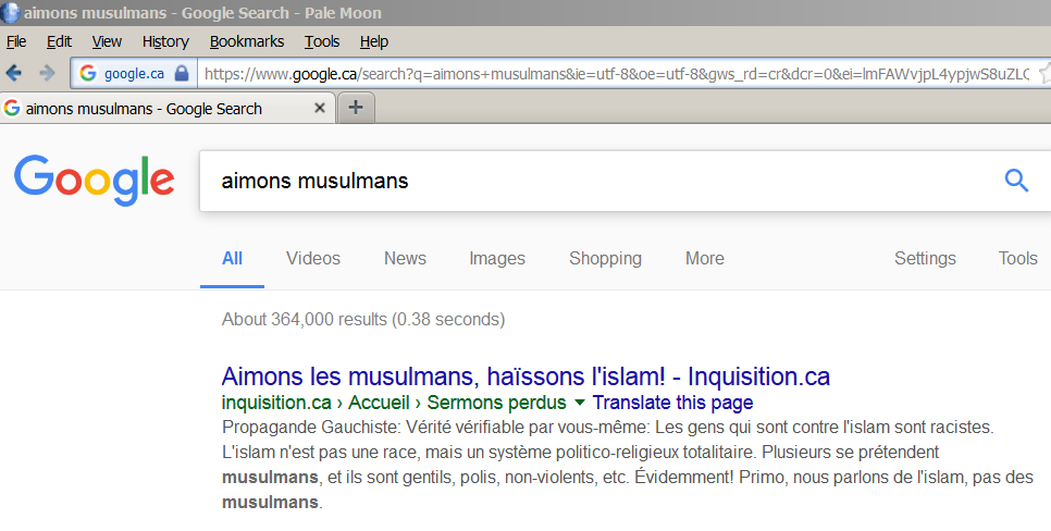 Aimons musulmans dans Google, 2017-d�c-24.