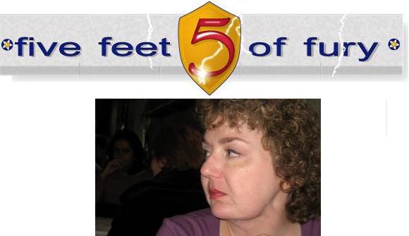 Mrs. Kathy Shaidle and logo of her website