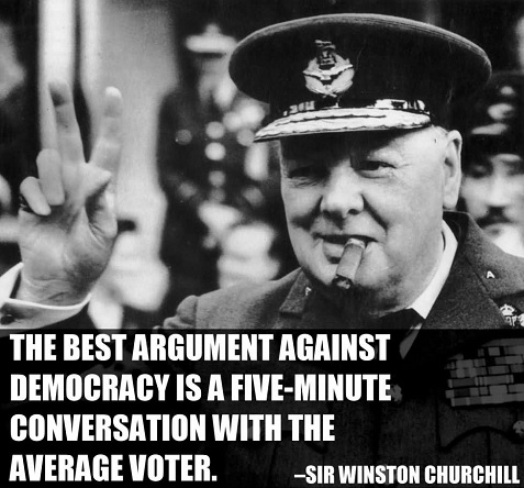 The best argument against Democracy is a five-minute conversation with the average voter..