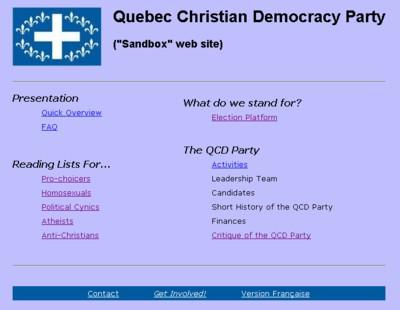 Sandbox website for the QCD Party. 2006-May-21.