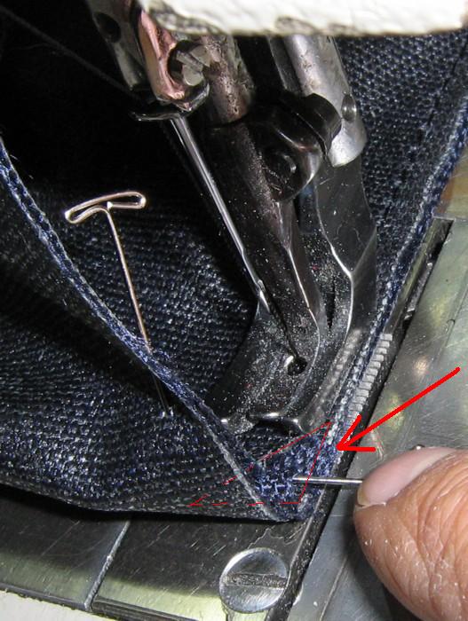 Couture d'un �coin�.