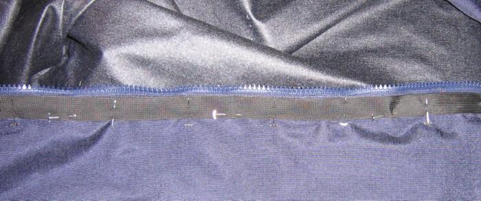 Plages de couture et de non-couture indiqu�es par �pingles.