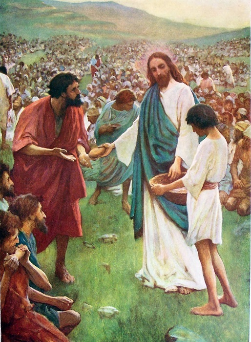 J�sus multipliant les pains.