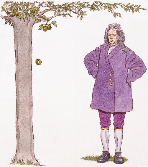Isaac Newton d�couvrant la Loi de la gravitation universelle.