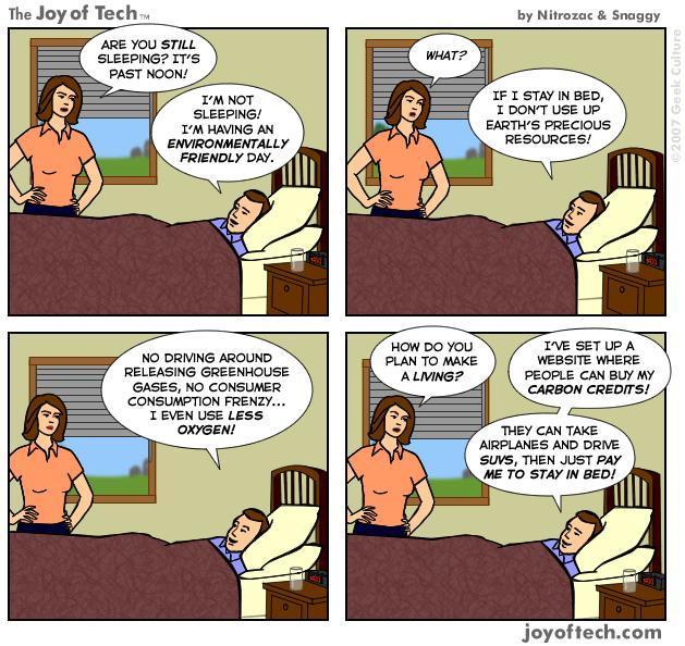 Vendre des cr�dits de carbone pour rester au lit!